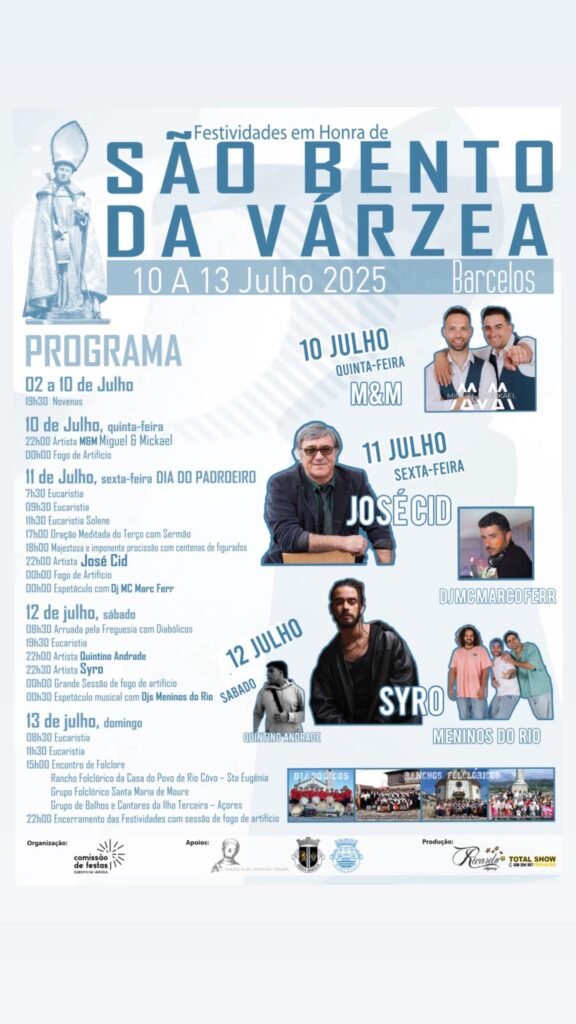 Festas de São Bento da Várzea 2025 - Barcelos