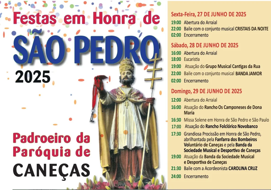 Festas de São Pedro 2025 em Caneças