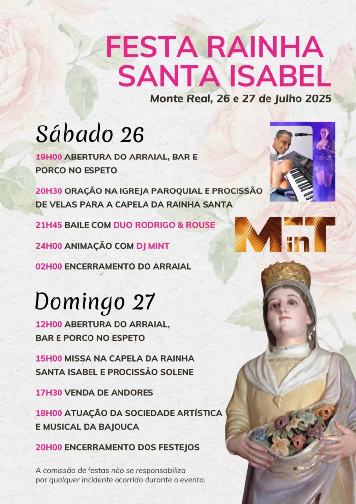 Festas da Rainha Santa Isabel 2025 em Monte Real