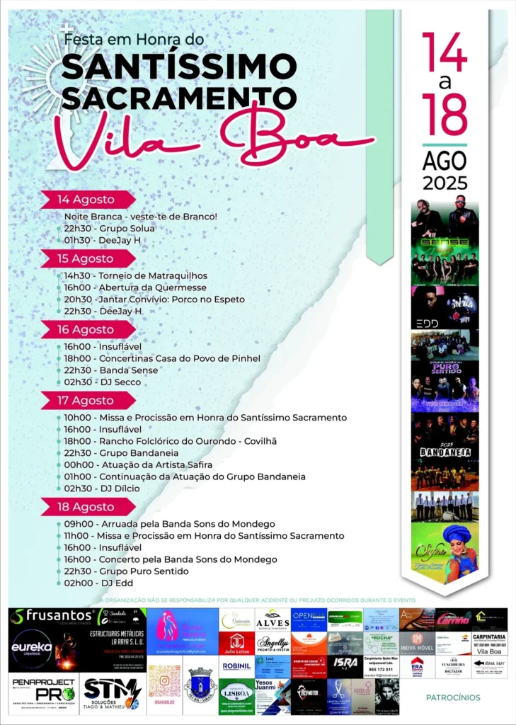 Festas do Santíssimo Sacramento 2025 em Vila Boa