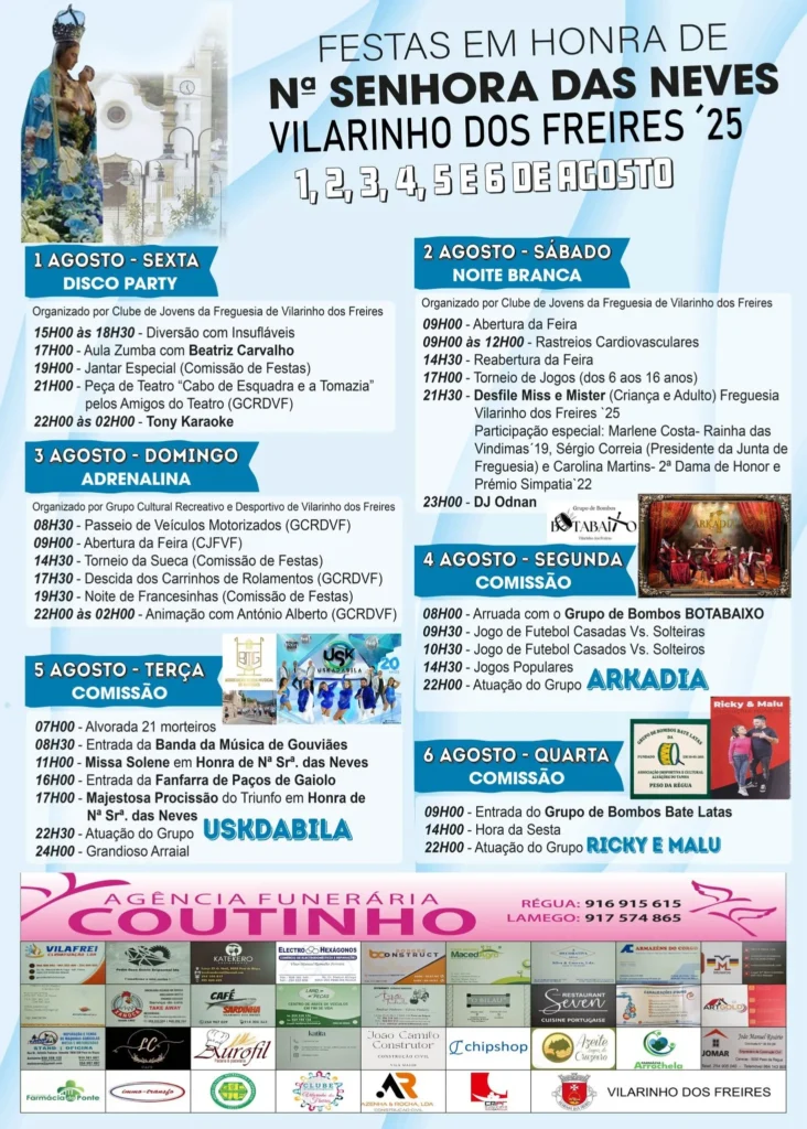 Festas da Senhora das Neves 2025 em Vilarinho dos Freires