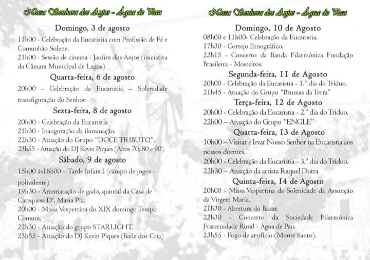 Festas de Água de Pau 2025