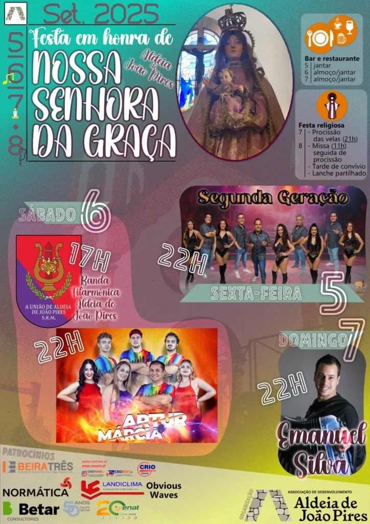 Festas da Senhora da Graça 2025 em Aldeia de João Pires