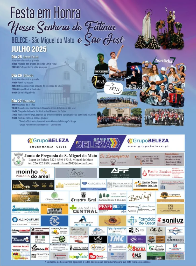 Festas da Senhora de Fátima 2025 em Belece