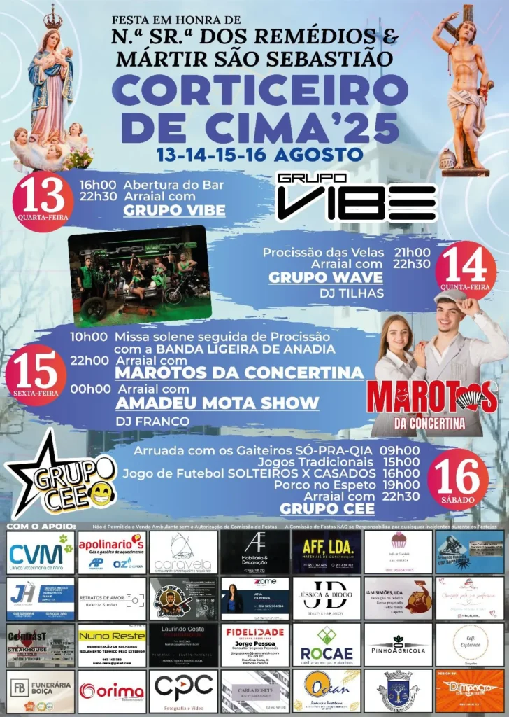 Festas da Senhora dos Remédios 2025 em Corticeiro de Cima