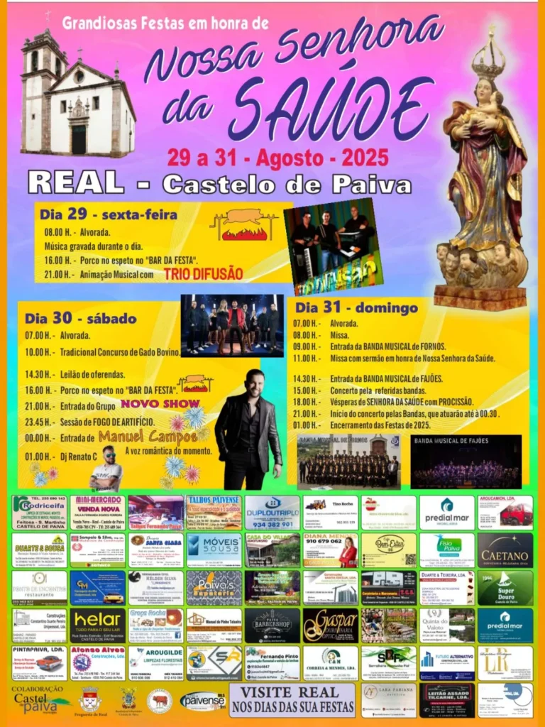 Festas da Senhora da Saúde 2025 em Real
