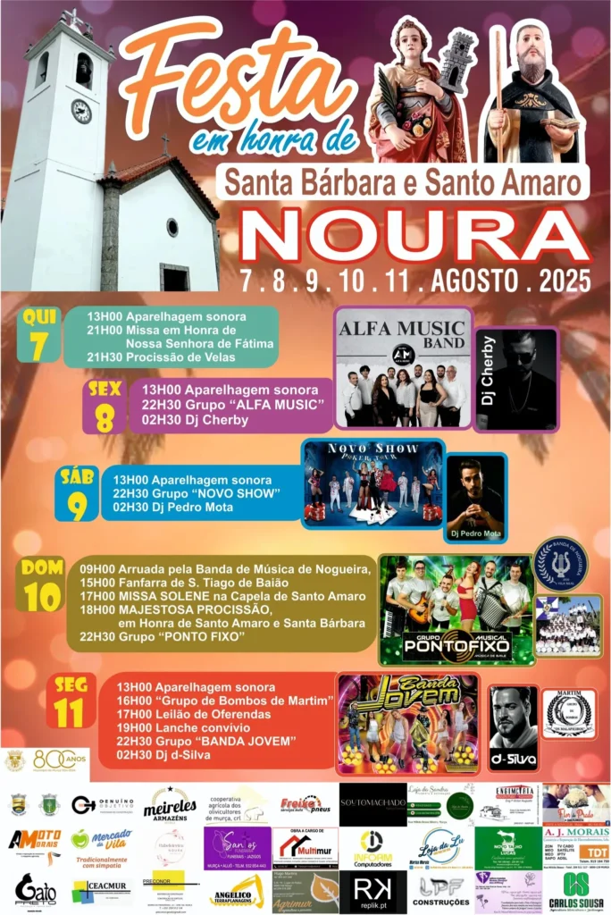 Festas de Santa Bárbara 2025 em Noura