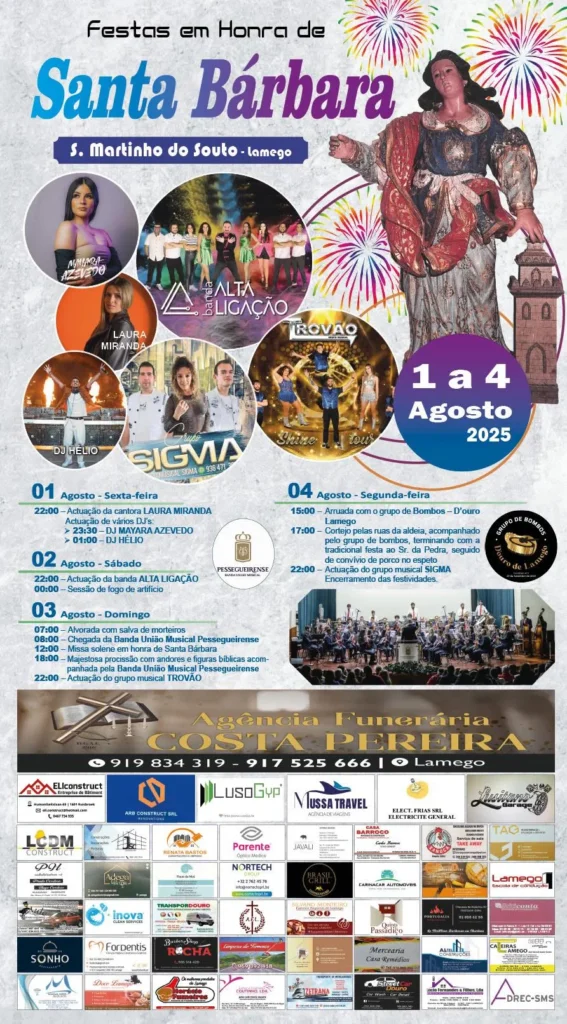 Festas de Santa Bárbara 2025 em São Martinho do Souto