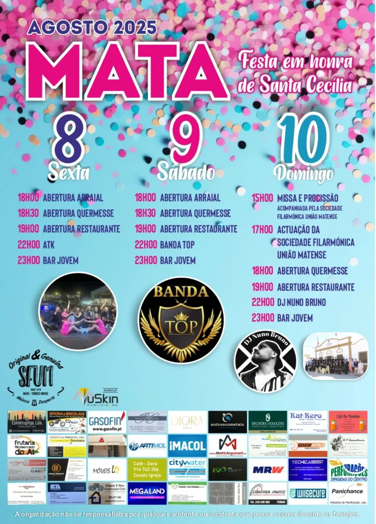 Festas de Santa Cecília 2025 em Mata