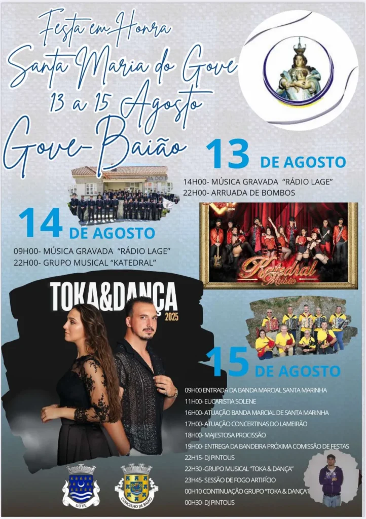 Festas de Santa Maria 2025 em Gove