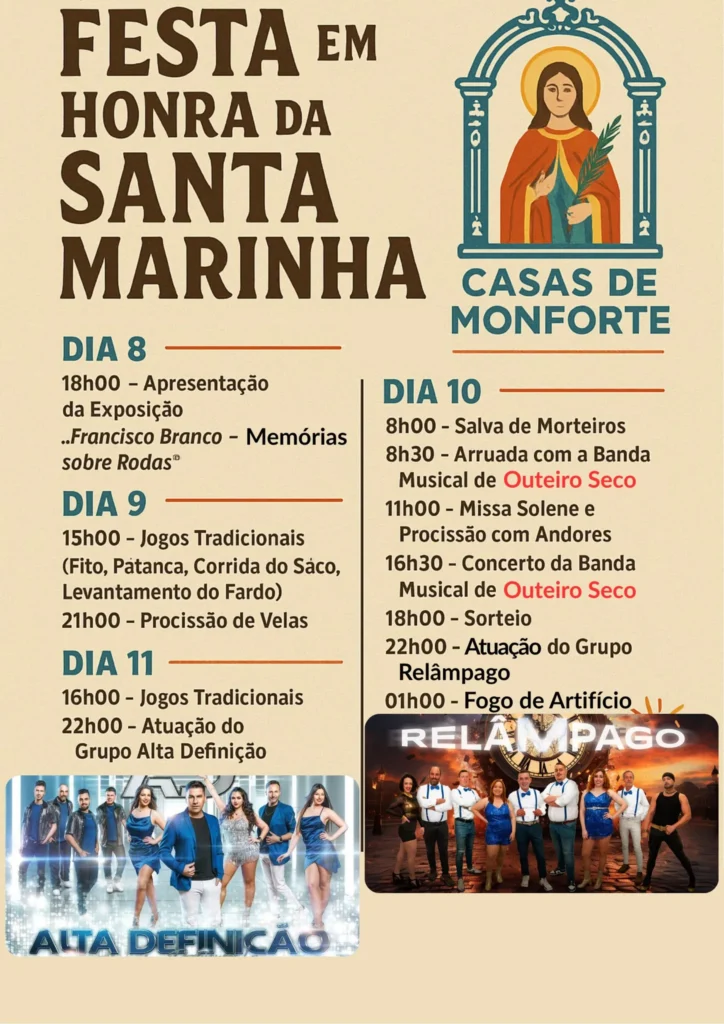 Festas de Santa Marinha 2025 em Casas de Monforte