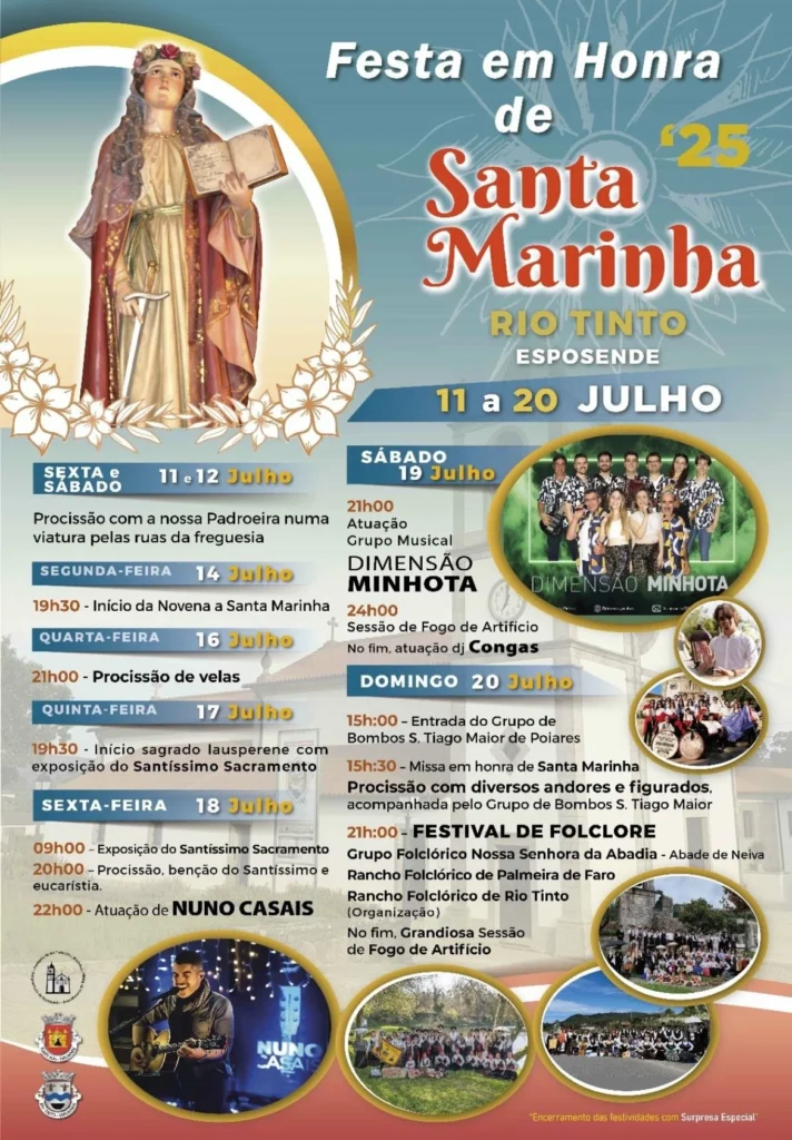 Festas de Santa Maria Madalena 2025 em Rio Tinto
