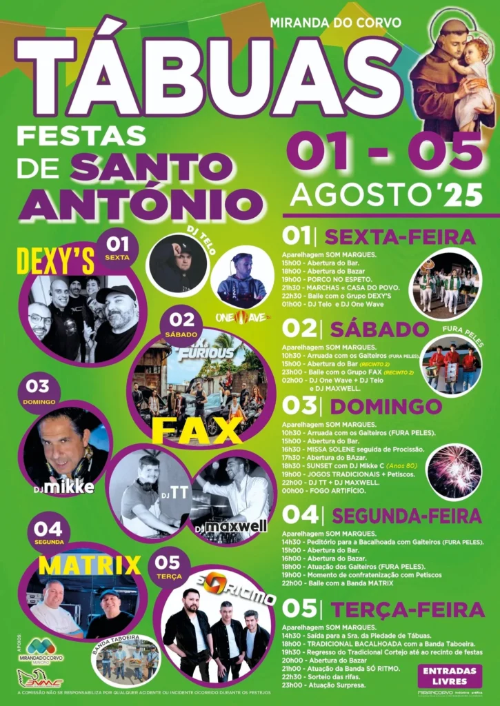 Festas de Santo António 2025 em Tábuas