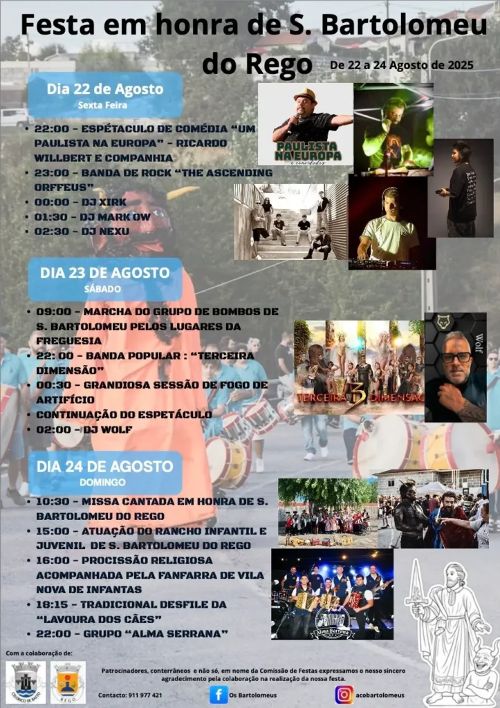 Festas de São Bartolomeu 2025 em Rego