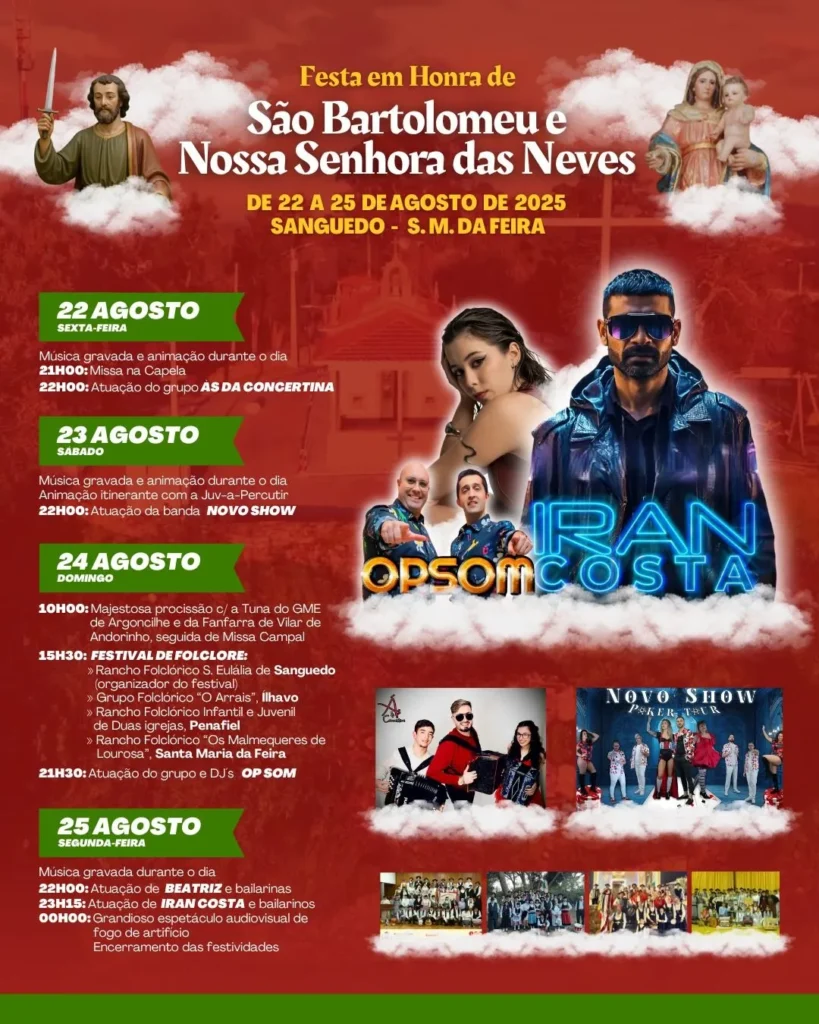 Festas de São Bartolomeu 2025 em Sanguedo