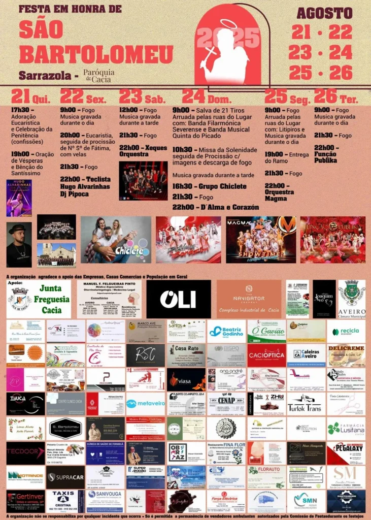 Festas de São Bartolomeu 2025 em Sarrazola