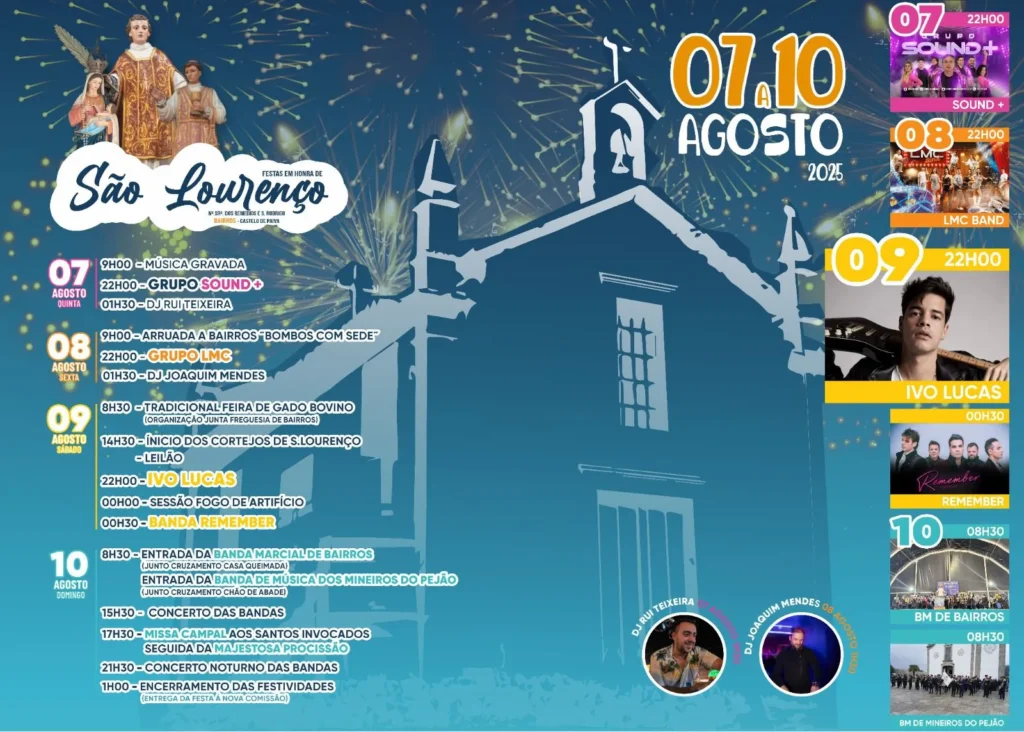 Festas de São Lourenço 2025 em Bairros
