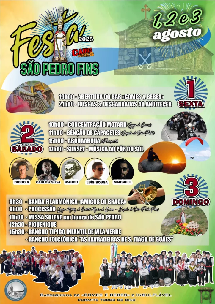 Festas de São Pedro Fins 2025 em Caires