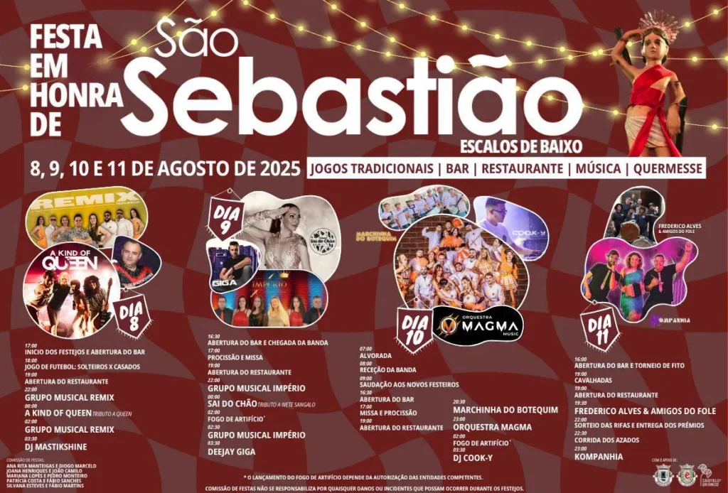 Festas de São Sebastião 2025 em Escalos de Baixo