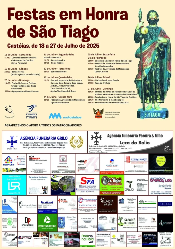 Festas de São Tiago 2025 em Custóias