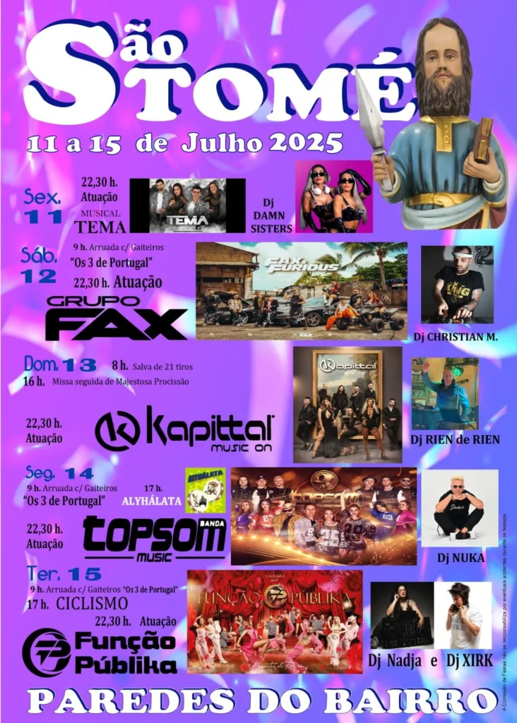 Festas de São Tomé 2025 em Paredes do Bairro
