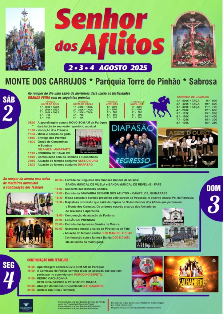 Festas do Senhor dos Aflitos 2025 em Sabrosa