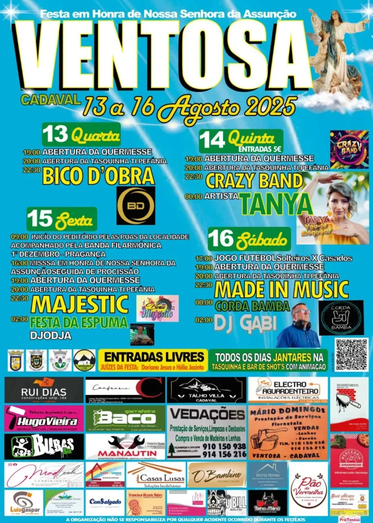 Festas da Senhora da Assunção 2025 em Ventosa