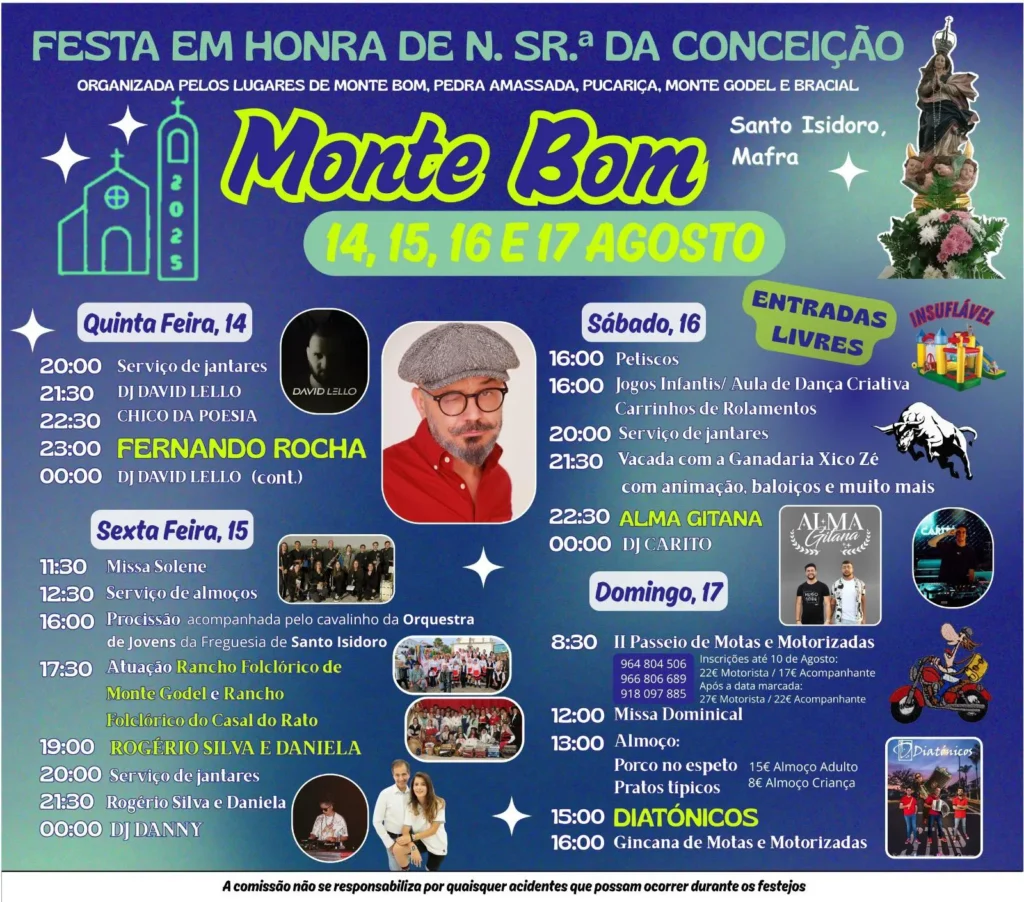Festas da Senhora da Conceição 2025 em Monte Bom