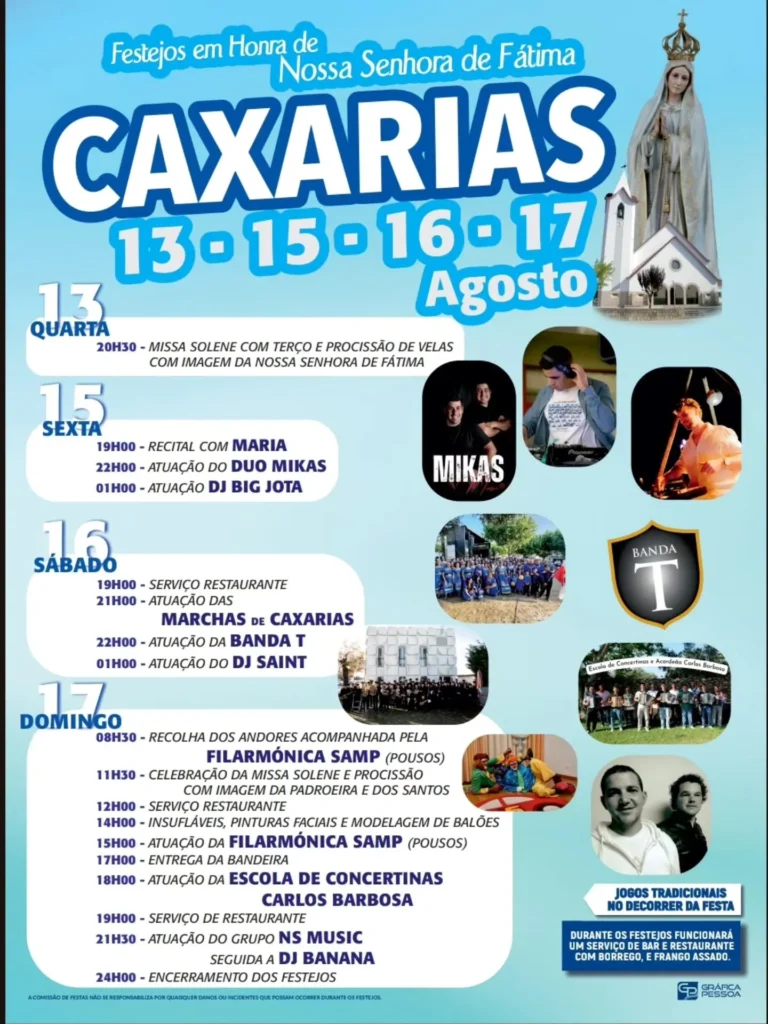 Festas da Senhora de Fátima 2025 em Caxarias