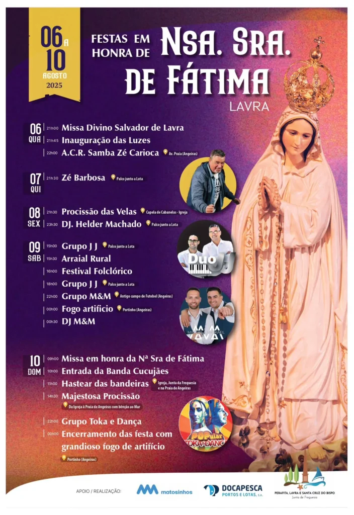 Festas da Senhora de Fátima 2025 em Lavra