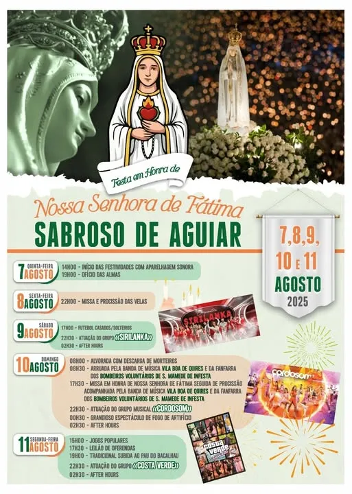 Festas da Senhora de Fátima 2025 em Sabroso de Aguiar