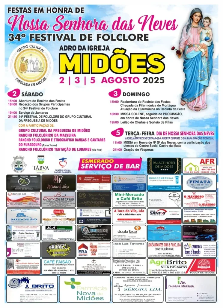 Festas da Senhora das Neves 2025 em Midões
