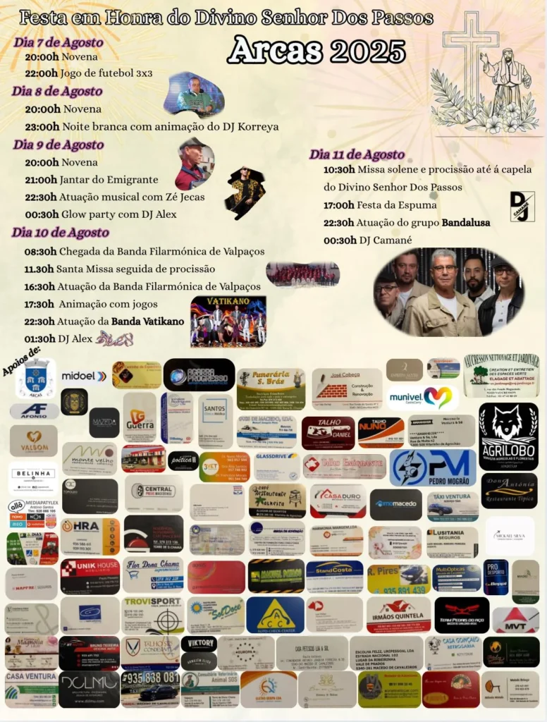 Festas do Senhor dos Passos 2025 em Arcas