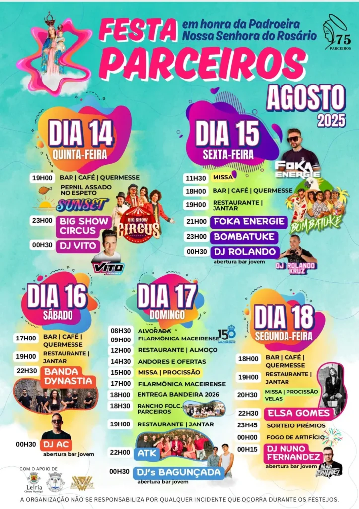 Festas da Senhora do Rosário 2025 em Parceiros