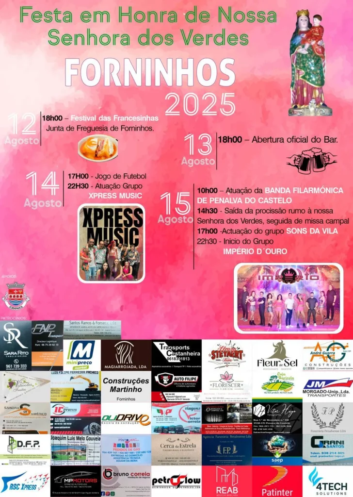 Festa da Senhora dos Verdes 2025 em Forninhos