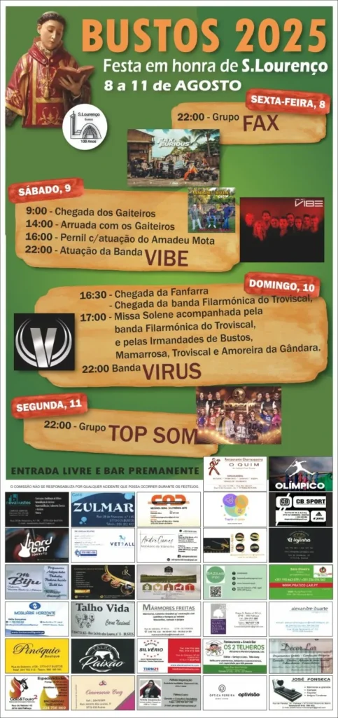 Festas de São Lourenço 2025 em Bustos