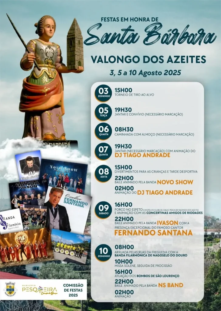 Festas de Santa Bárbara 2025 em Valongo dos Azeites