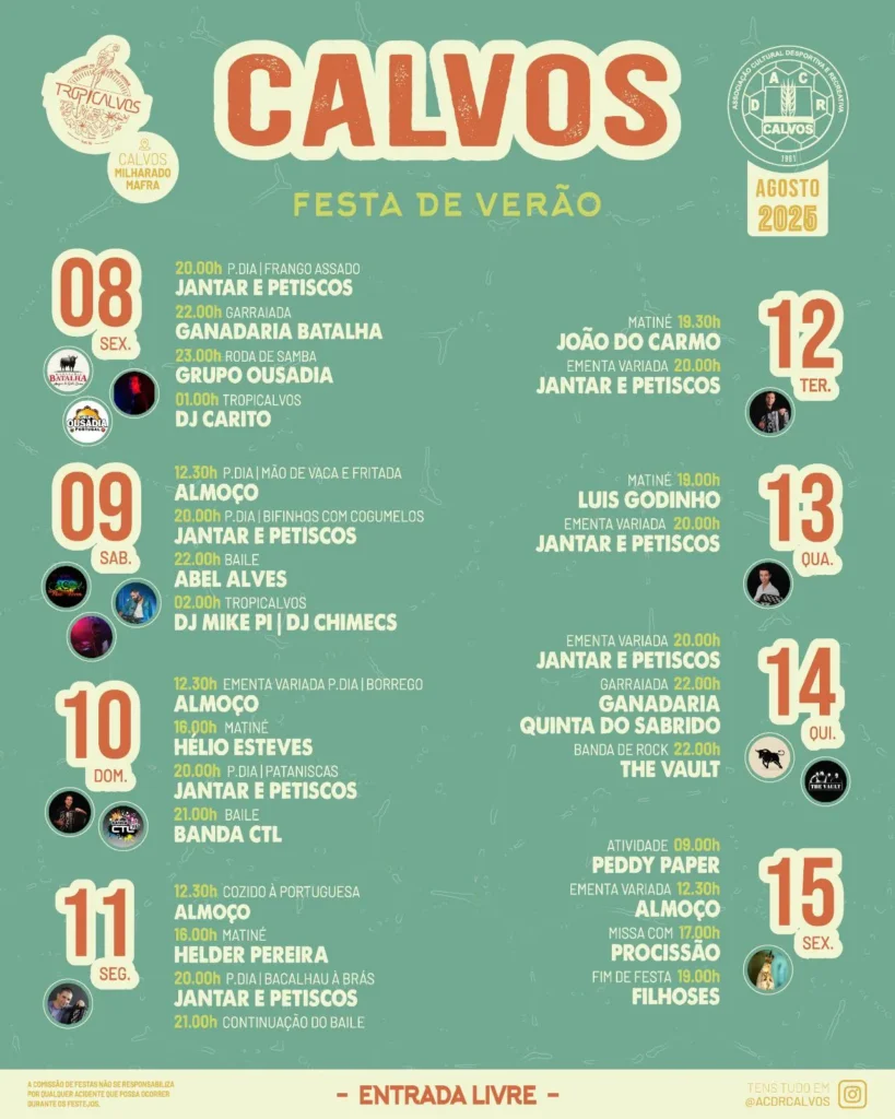 Festas de Verão 2025 em Calvos