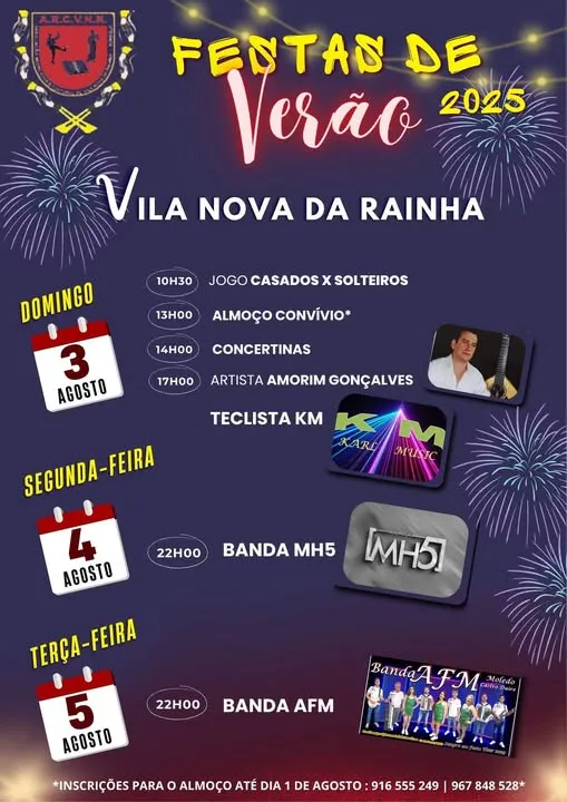 Festas de Verão 2025 em Vila Nova da Rainha