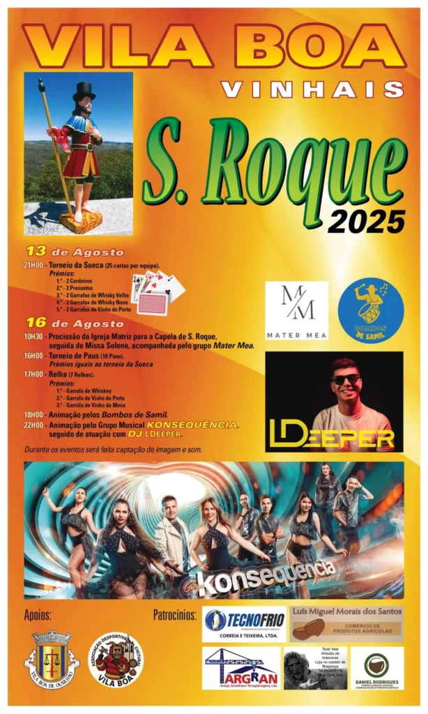 Festas de São Roque 2025 em Vila Boa de Ousilhão
