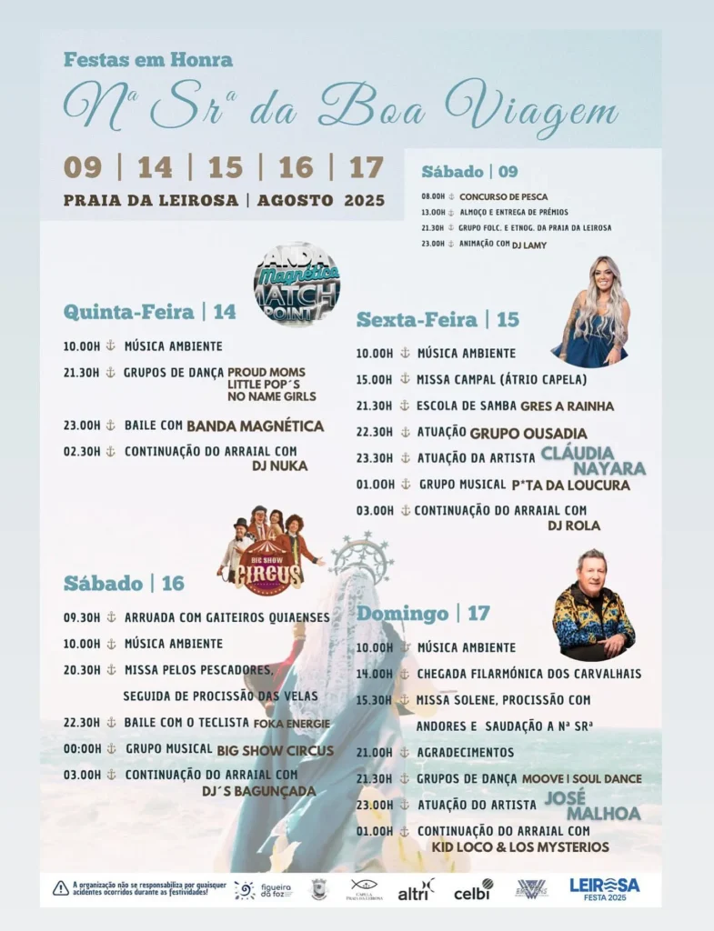 Festas da Senhora da Boa Viagem 2025 em Praia da Leirosa