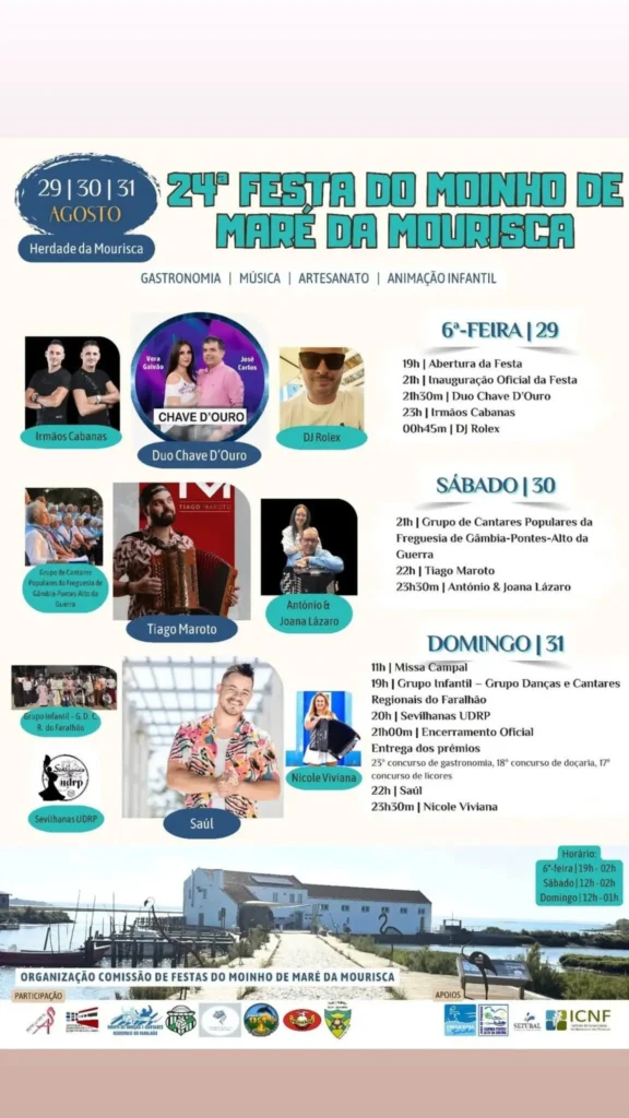 Festa do Moinho de Maré da Mourisca 2025 em Setúbal