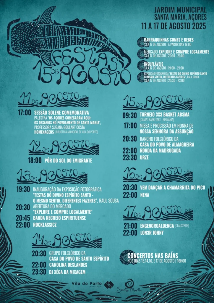 Festas 15 de Agosto 2025 em Vila do Porto