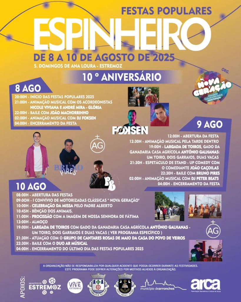 Festas populares de Espinheiro 2025