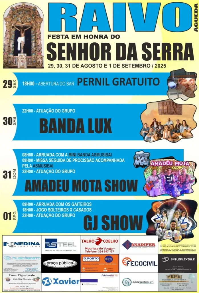 Festas do Senhor da Serra 2025 em Raivo