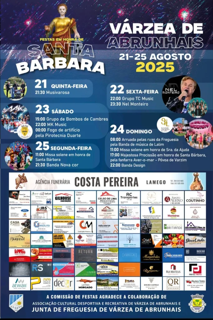 Festas de Santa Bárbara 2025 em Várzea de Abrunhais