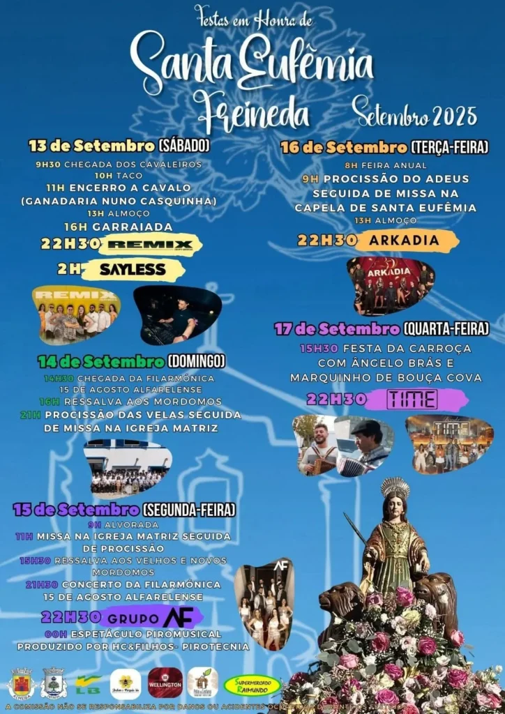 Festas de Santa Eufémia 2025 em Freineda