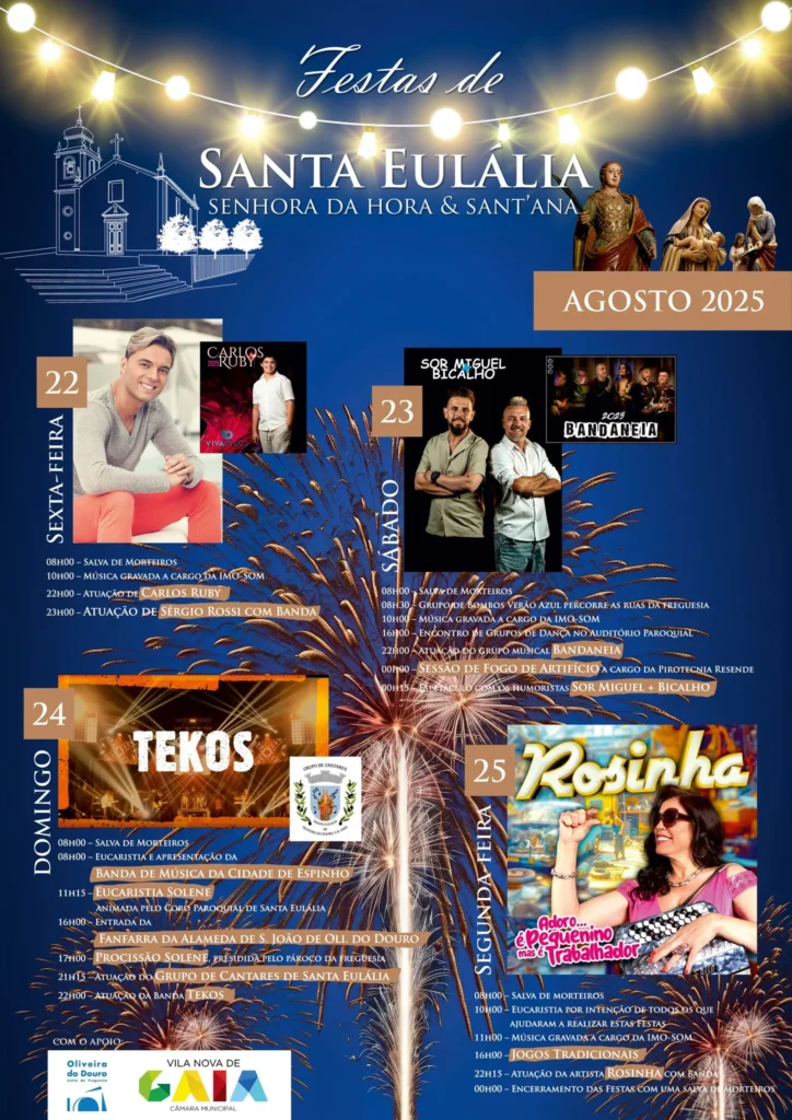 Festas de Santa Eulália 2025 em Oliveira do Douro