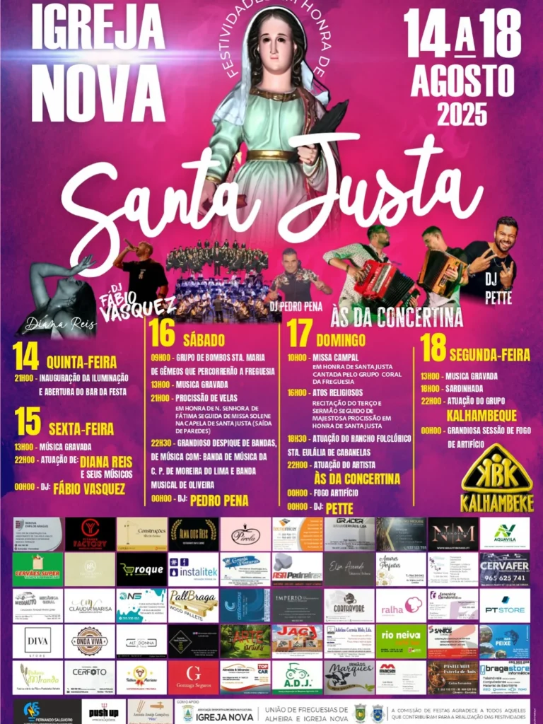 Festa de Santa Justa 2025 em Igreja Nova