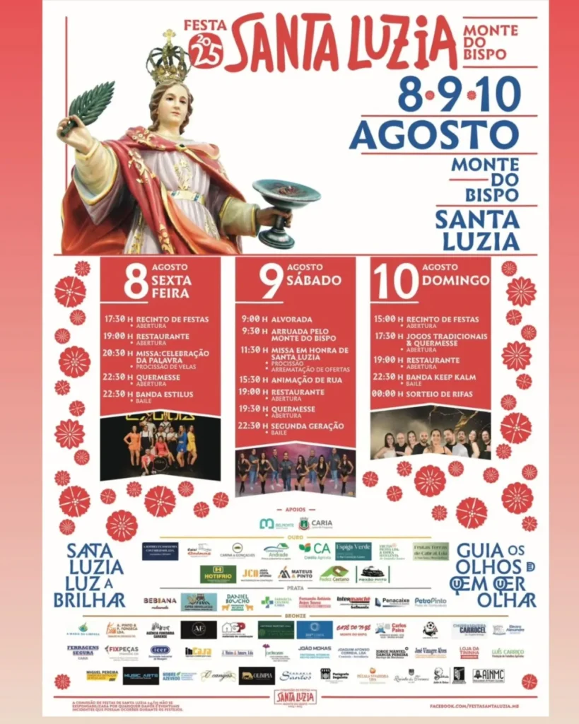 Festas de Santa Luzia 2025 em Monte do Bispo